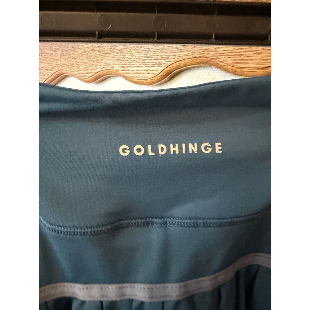 GOLD HINGE Pleated Tennis Skirt Skort Preppycore Size Med Pickleball Active Teal